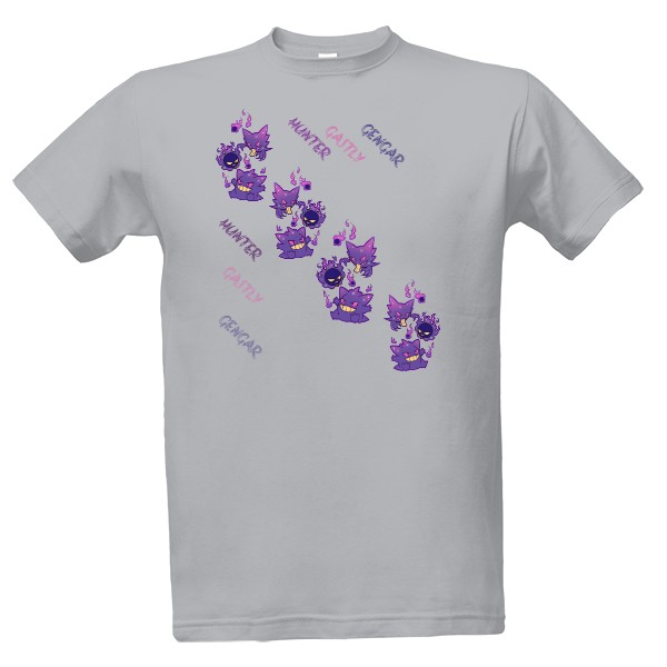 Tričko s potiskem Gengar,Huneter,Gastly
