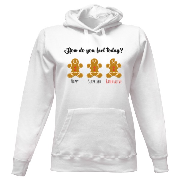 Dámská mikina s kapucí s potiskem Gingerbread moods