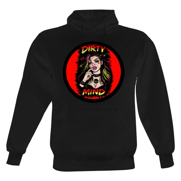 Pánska mikina s kapucňou s potlačou Girl with DIRTY MIND