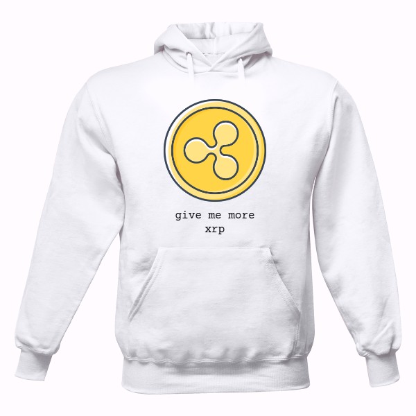 Pánska mikina s kapucňou s potlačou GIVE ME MORE XRP