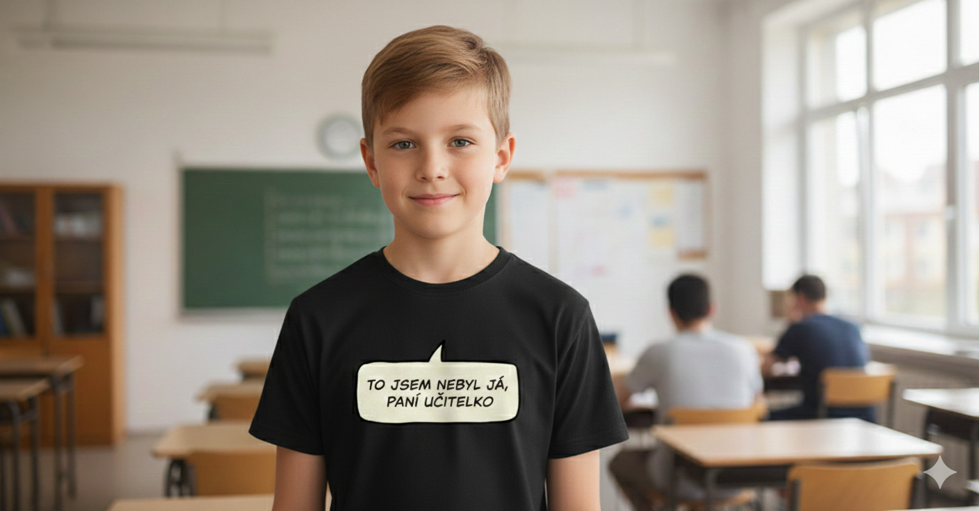 Tričko s potiskem To jsem nebyl já paní učitelko