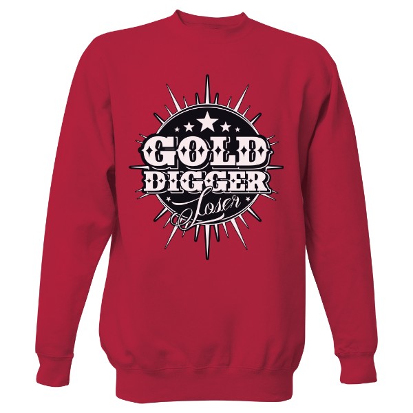 Mikina bez kapuce Unisex s potiskem Gold Digger BW Ramirez bez kapuce hip hop