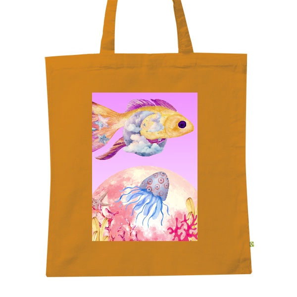 BIO plátěná taška s potiskem Gold fish taška