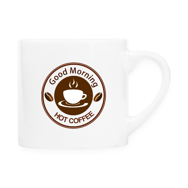 Hrnek espresso (Lungo) s potiskem Good morning hot coffee