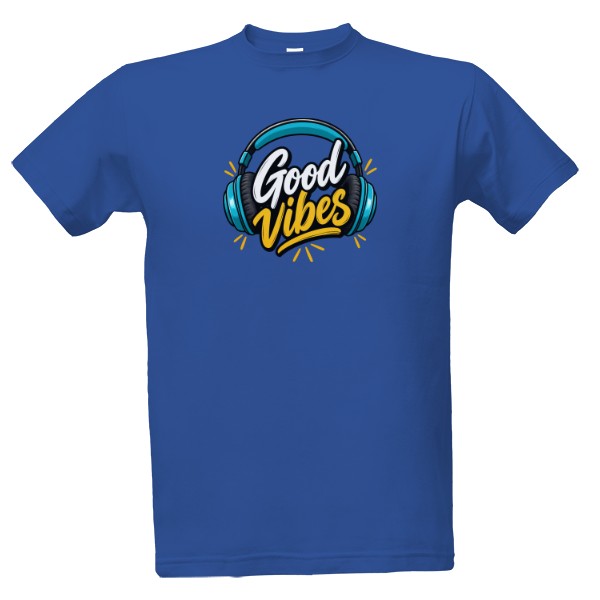 Tričko s potlačou Good vibes sluchátka