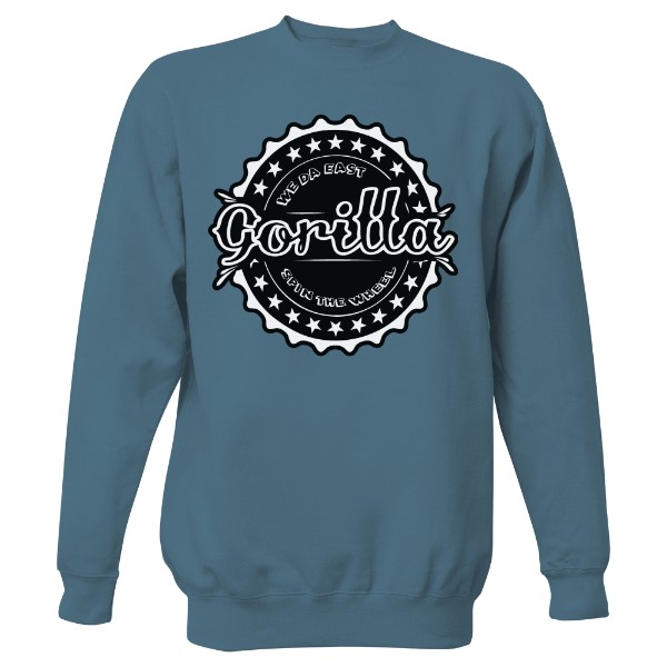 Mikina bez kapuce Unisex s potiskem Gorilla bw classic Ramirez bez kapuce hip hop