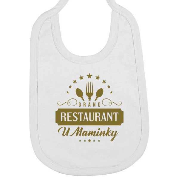 Podbradník bavlna s potlačou GRAND RESTAURANT U Maminky