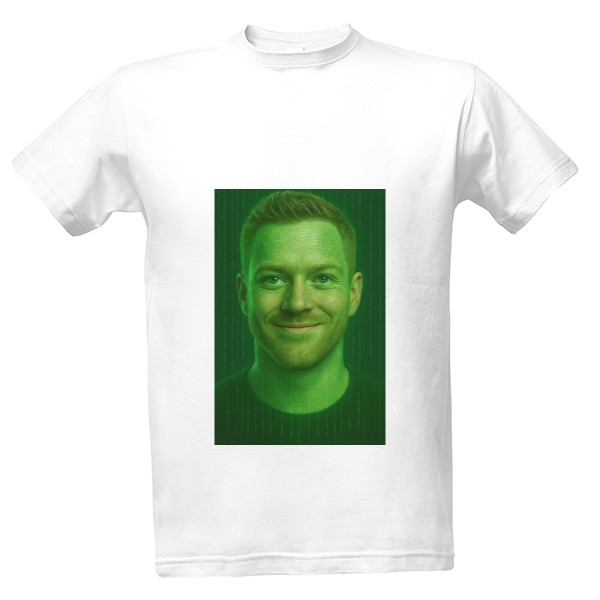 Tričko s potiskem Green code face