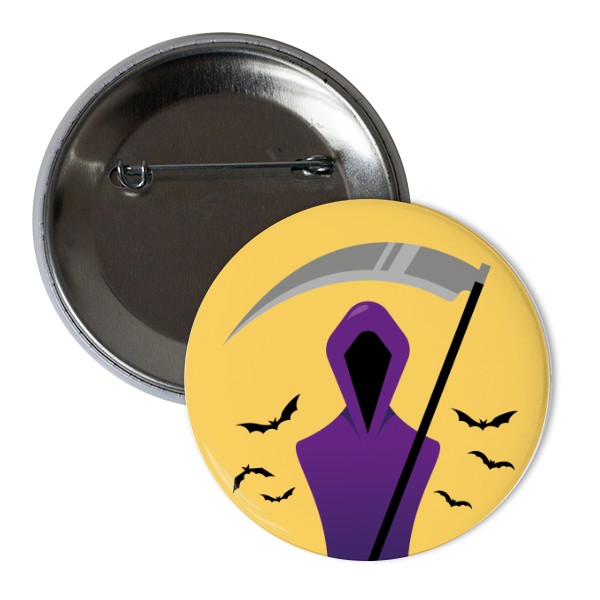 Button s potiskem Grim reaper