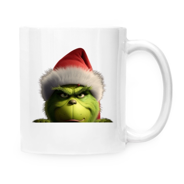 Cup white s potiskem Grinch peeping
