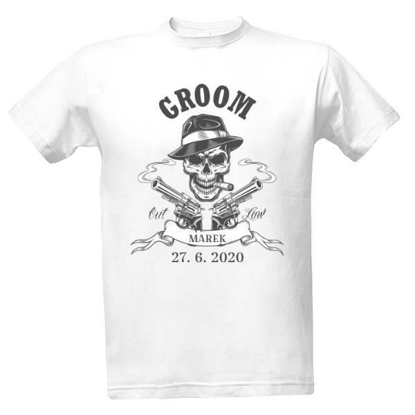 Tričko s potlačou Groom+datum