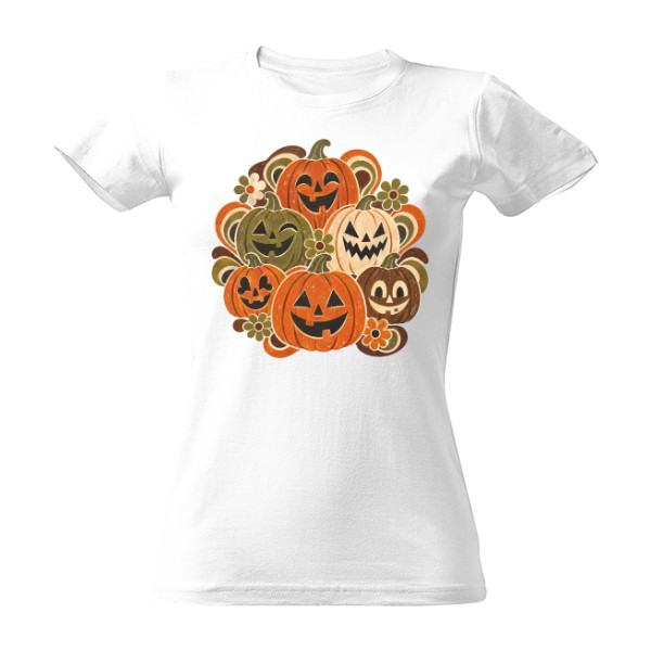 Tričko s potiskem Groovy Pumpkins – retro dýně ze 70. let