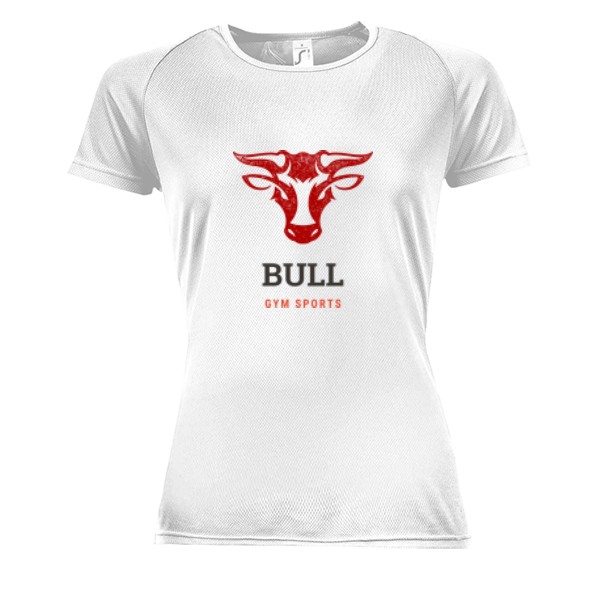 Dámské funkční tričko s potiskem Gym bull pro ženy white