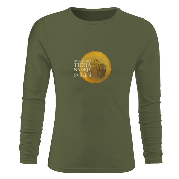 Tričko s potiskem Haiki Nocí kráčí tichá naděje svítání