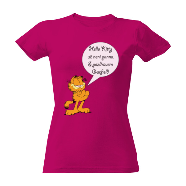 Tričko s potiskem Hallo Kitty, pozdrav Garfield