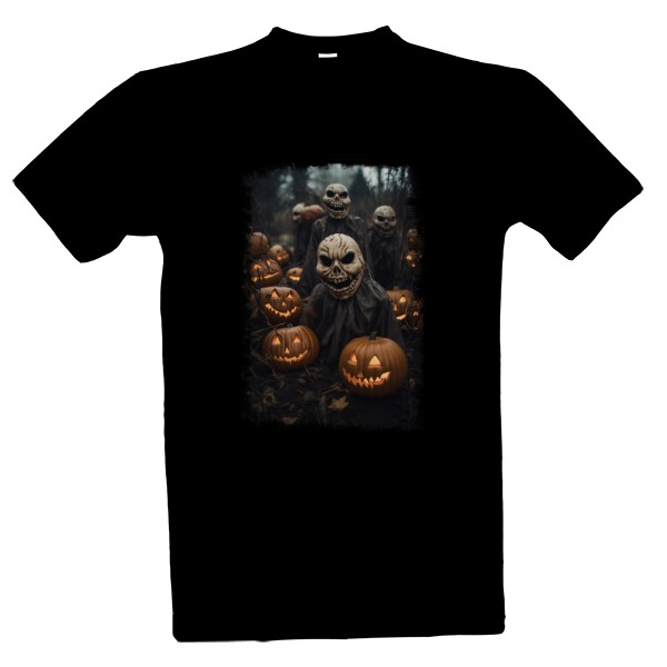 Tričko s potiskem Halloween - děsivá postava s dýní