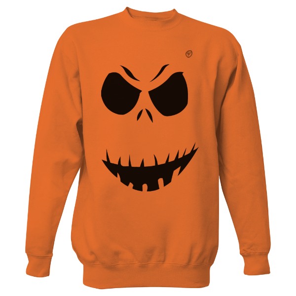 Mikina bez kapucne Unisex s potlačou Halloween face - mikina