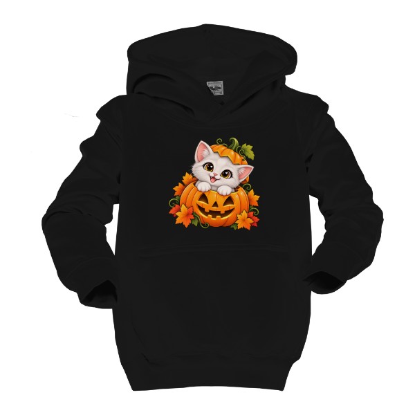 Kids' hoodie Kitten in a Pumpkin – Halloween