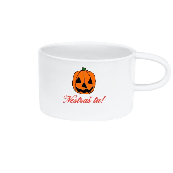 Hrnek Makronka s potiskem Halloween mood. Baf! 