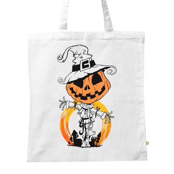 Halloween scarecrow with pumpkin
