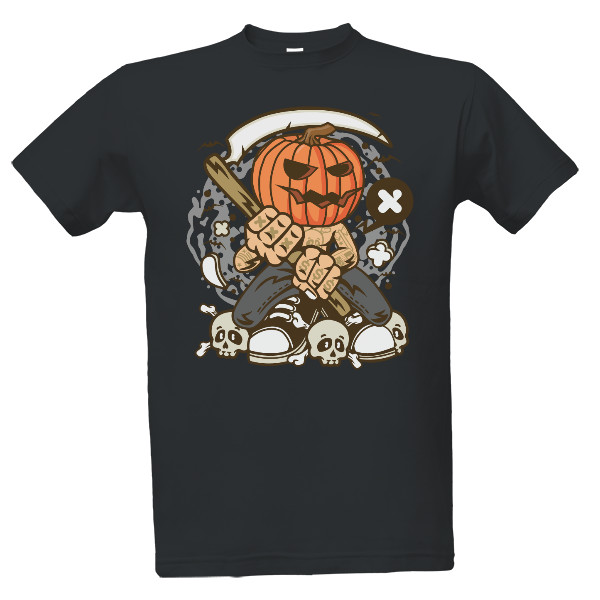 Tričko s potiskem Halloweenský smrťák