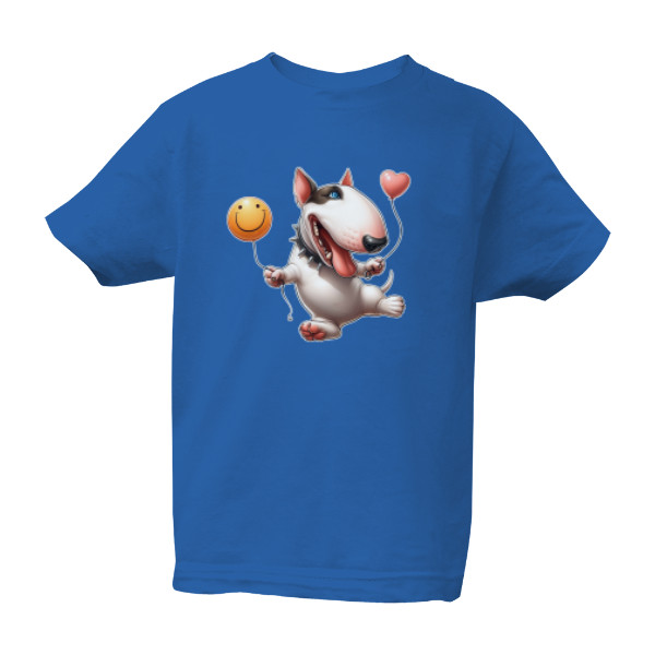 T-shirt Happy Bull Terrier With Balloons