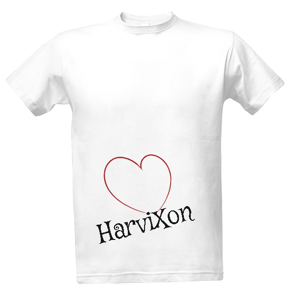 Tričko s potiskem HarviXon bílé srdce