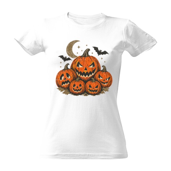 Tričko s potlačou Haunted Pumpkin Patch – strašidelné tekvice pod mesiacom
