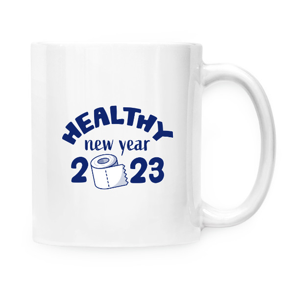 Hrnček malý biely s potlačou Healthy new year