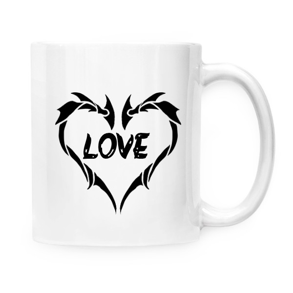 Cup white s potiskem hearth of love B
