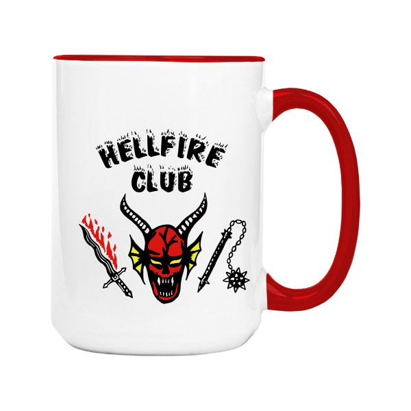 Hrnek velký barevný s potiskem Hellfire club