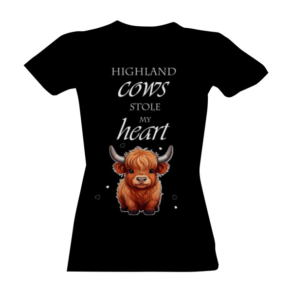 Tričko s potiskem Highland cows stole my heart - bílý print