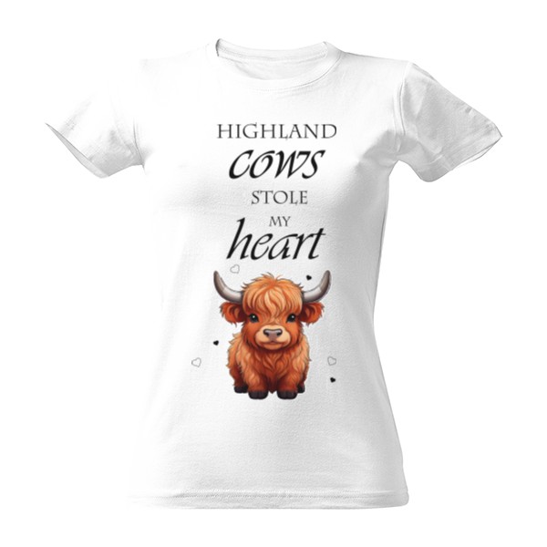 Tričko s potlačou Highland cows stole my heart - čierna farba