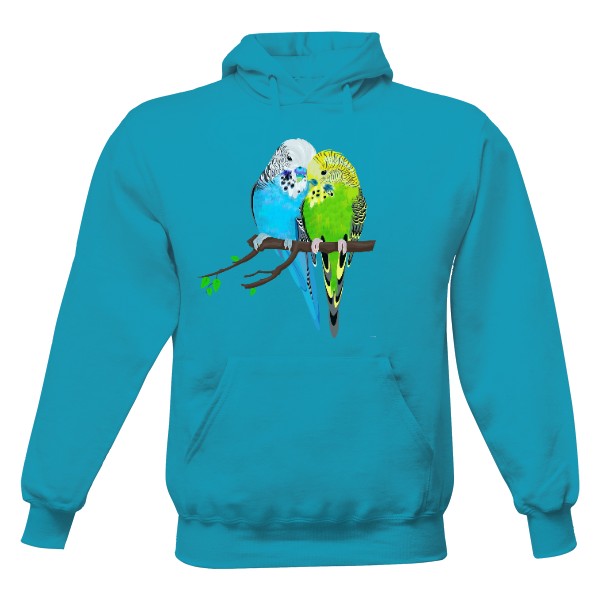 Pánská mikina s kapucí s potiskem Andulky M