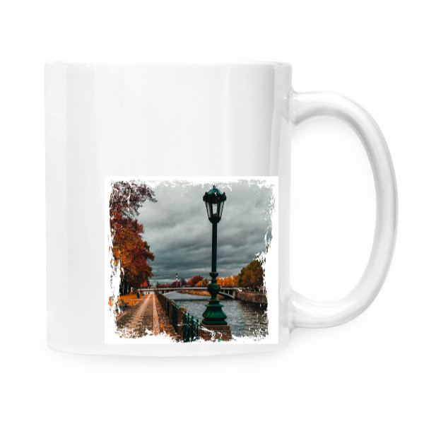 Hrnek malý bílý s potiskem HK - Lampa