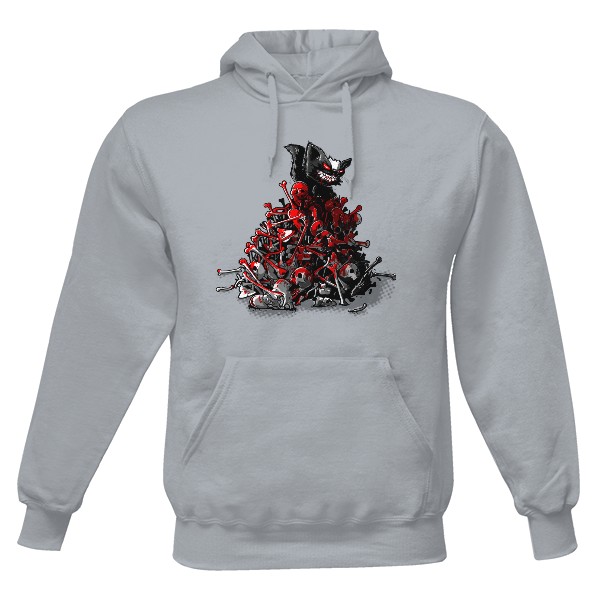 Pánská mikina s kapucí s potiskem Hladová číča