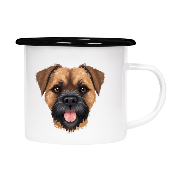 Plecháček - smaltový lem s potiskem Hlava Border 