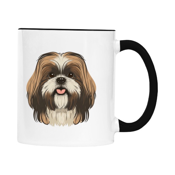 Hrnek malý barevný s potiskem Hlava Shi-tzu