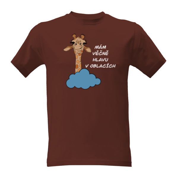 Tričko s potiskem Hlava v oblacích