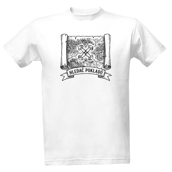 Tričko s potiskem Hledač pokladů - Houbař