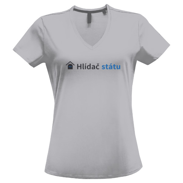 Tričko s potiskem Hlídač státu - dámské, výstřih, šedivé