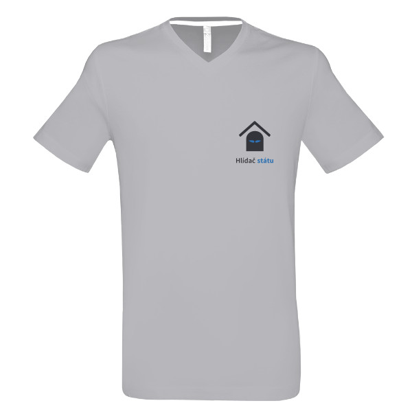 Tričko s potiskem Hlídač státu - pánské, výstřih, šedivé
