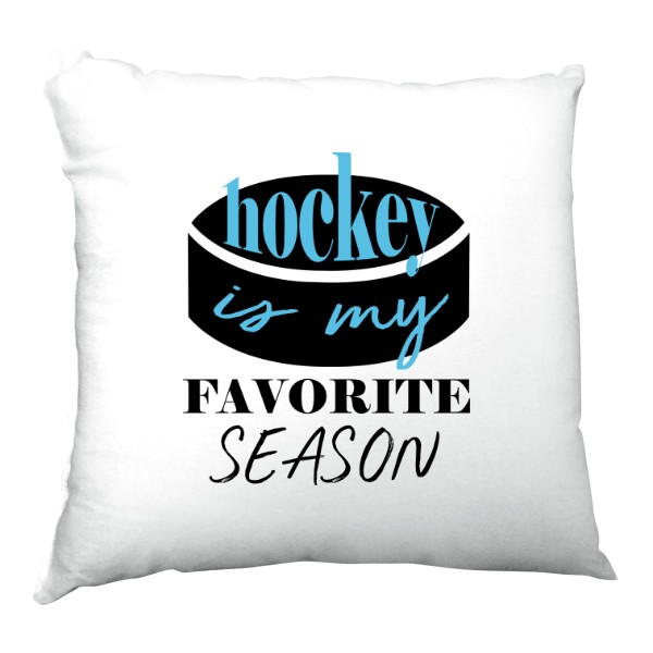 Vankúš saténový s potlačou Hockey is my favorite season
