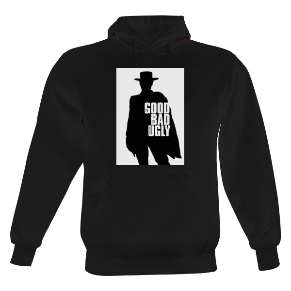 Pánská mikina s kapucí s potiskem Hodný, zlý a ošklivý M10