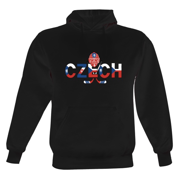 Pánská mikina s kapucí s potiskem Hokejový merch Česko 