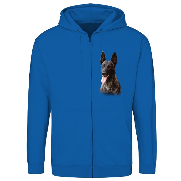 Mikina na zip unisex s potiskem Holandský ovčák