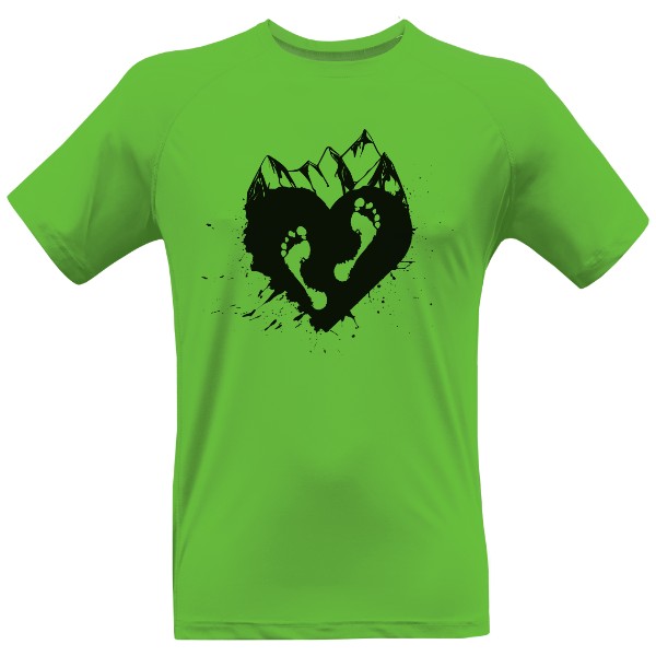 Pánské funkční tričko Premium s potiskem Hory na srdci