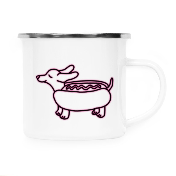 Plecháček - nerezový lem s potiskem Hot dog 