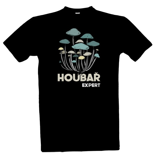 Tričko s potiskem Houbař expert