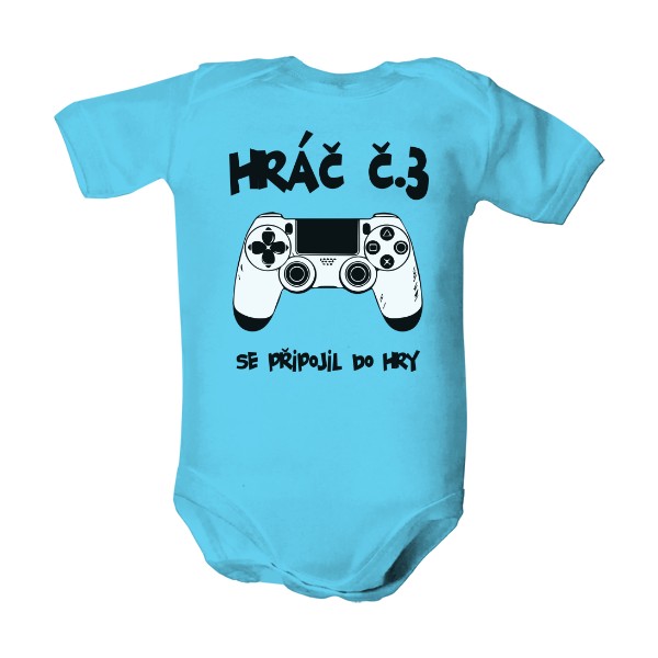 Dětské body  s potiskem Hráč číslo 3 se připojil do hry
